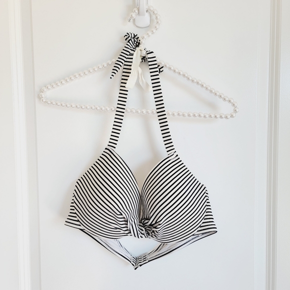 H&M Retro Bombshell High Waist Halter Neck Two Piece Bikini Sz 36C/12 - Picture 8 of 12